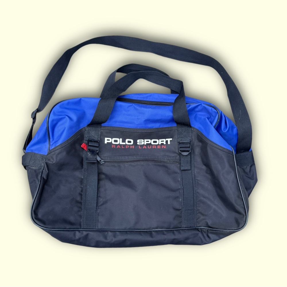 Vintage Polo Sport Ralph Lauren Duffle Bag Gym Travel Weekender Navy Blue